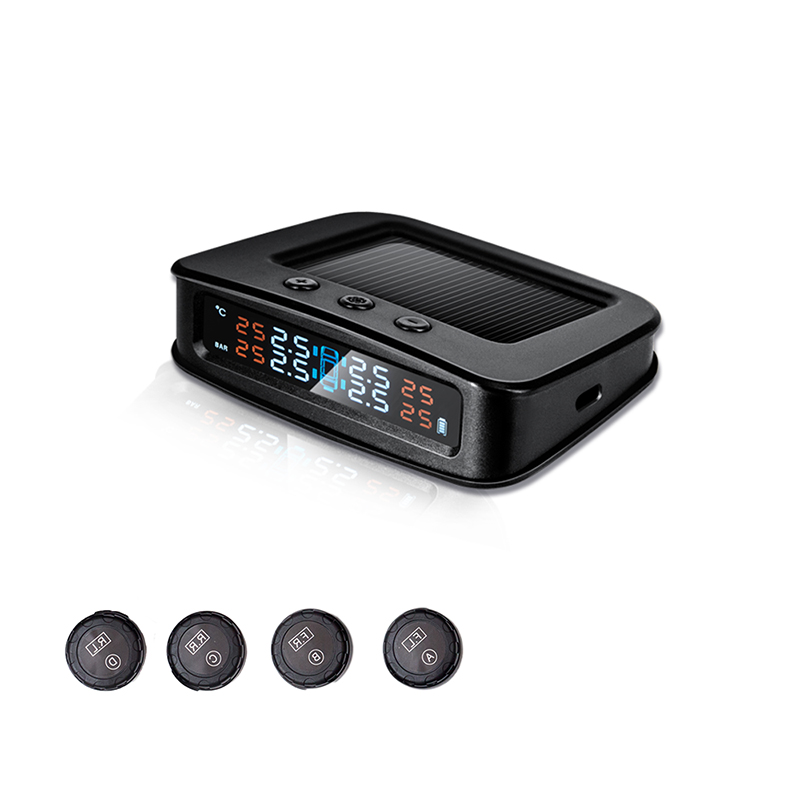 

Car Tire Pressure Monitoring System Solar Power Smart Wireless TPMS 4 Sensors B88