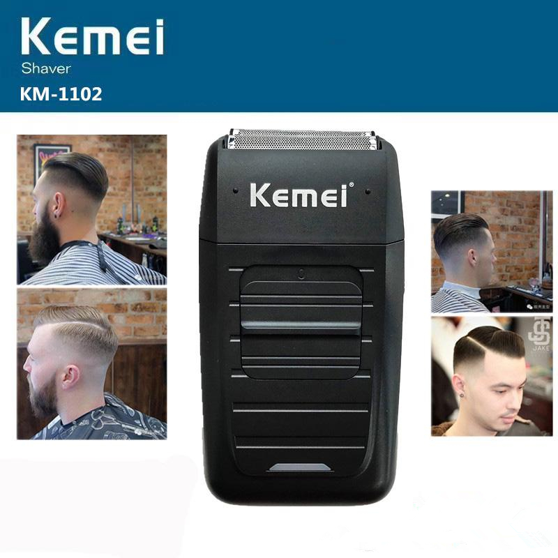 

newest Kemei KM-1102 Rechargeable Cordless Shaver for Men Twin Blade Reciprocating Beard Razor Face Care Multifunction Strong Trimmer