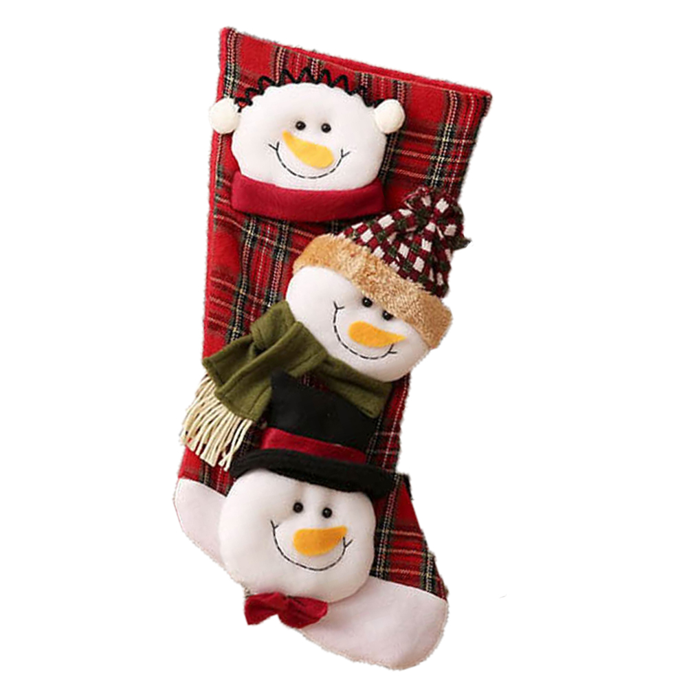 

1 Pcs Christmas Stockings Candy Bag Santa Gift Socks Hanging Accessories For Xmas Tree Decoration L SizeSnowman Snowman