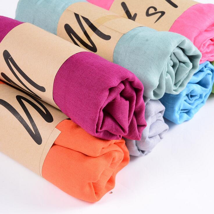 

DHL 2020 New Top Brand Women TR Cotton Linen Solid Beach Scarf Summer Sarong Retro Thin Pashmina Shawls and Wrap Female Foulard Hijab Stoles