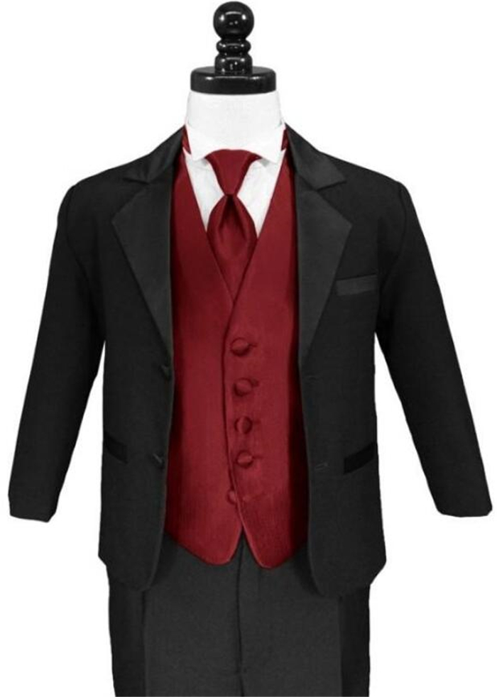 

3 Piece Communion Suits for Boys Two Buttons Black Notch Lapel Boy's Formal Wear Occasion Kids Suits, Same as image