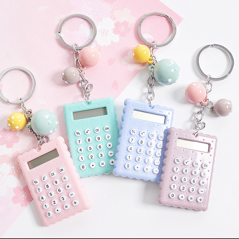 Socobeta Mini calcolatrice con Fibbia Portachiavi Portatile Simpatico Stile Portachiavi Calcolatrice Portachiavi Candy Color Pocket Calculator Blu