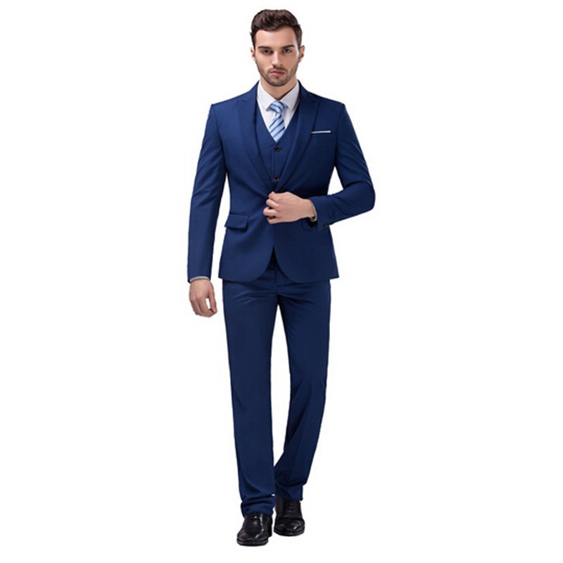 

Popular One Button Groomsmen Peak Lapel Groom Tuxedos Men Suits Wedding/Prom Best Man Blazer ( Jacket+Pants+Vest+Tie) 571, Same as image