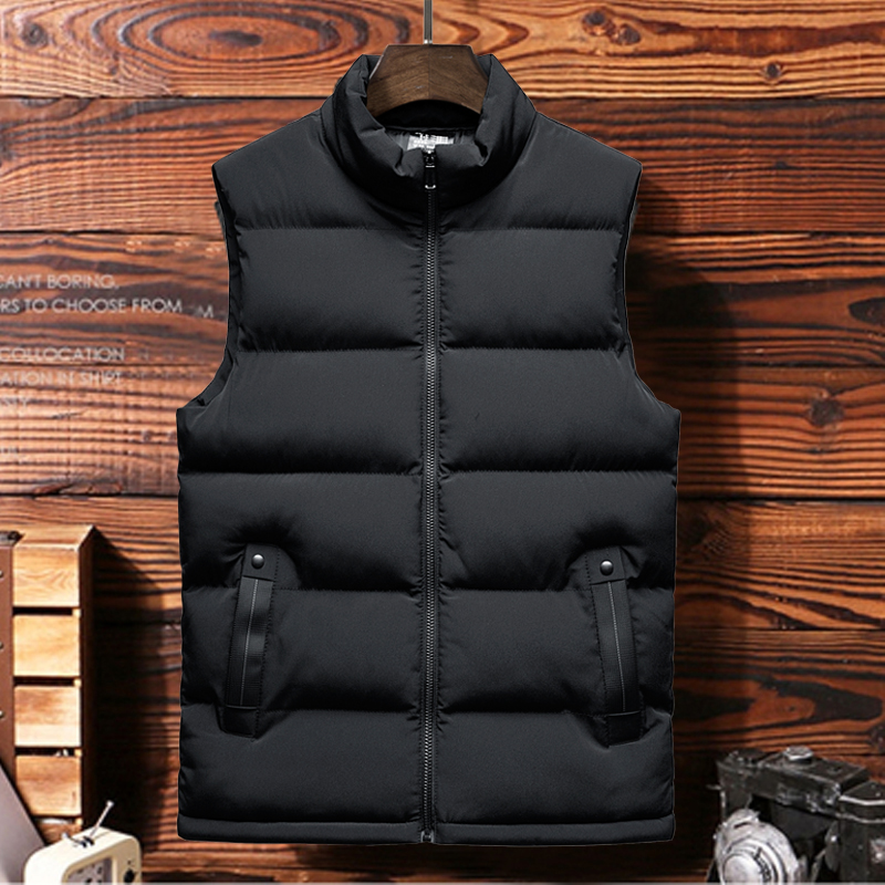 

Men Sleeveless Vest Men Spring Autumn New Style LightWeight Coats Male Cotton Men's Vest Male Jacket Thick Outwear Waistcoat 8XL, Black