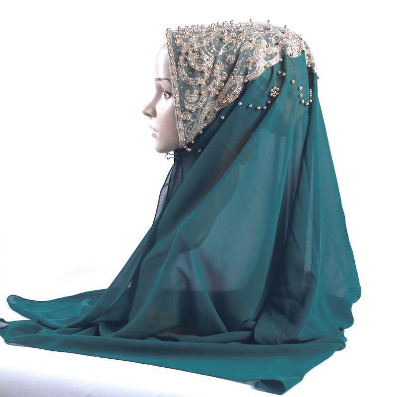 Femmes musulmanes Crinkle foulard Chaîne arabe Long Écharpe Hijab islmiac Châles Bandeau