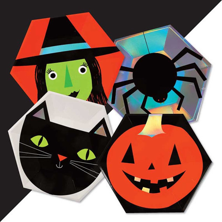 Childrens Calabaza de Halloween Fiesta Vajilla Perfecto Placas Taza Servilleta Mantel