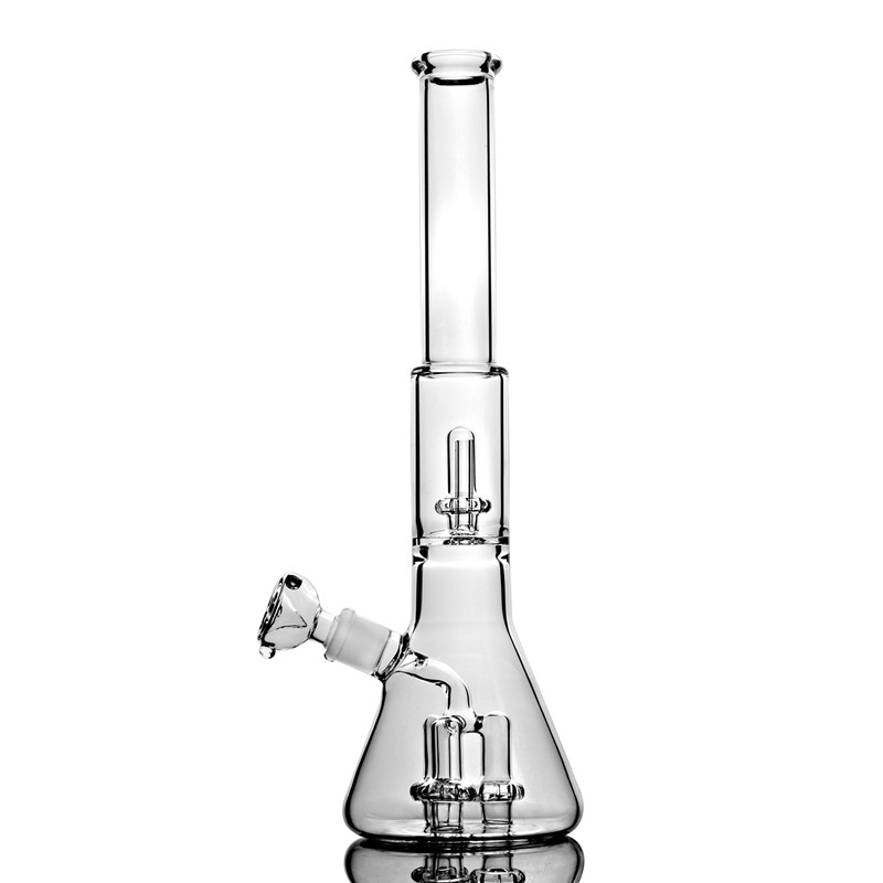 

Beaker bong Downstem Perc Glass Bubbler Water Bongs Smoking Pipe Bubbler Heady Dab Rigs With 18mm Bowl Shisha Hookahs 15.5inchs