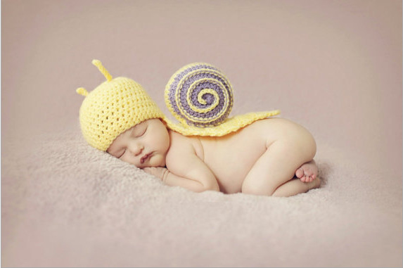 

Newborn photo props 0 to 1 year old snail suit, Pink