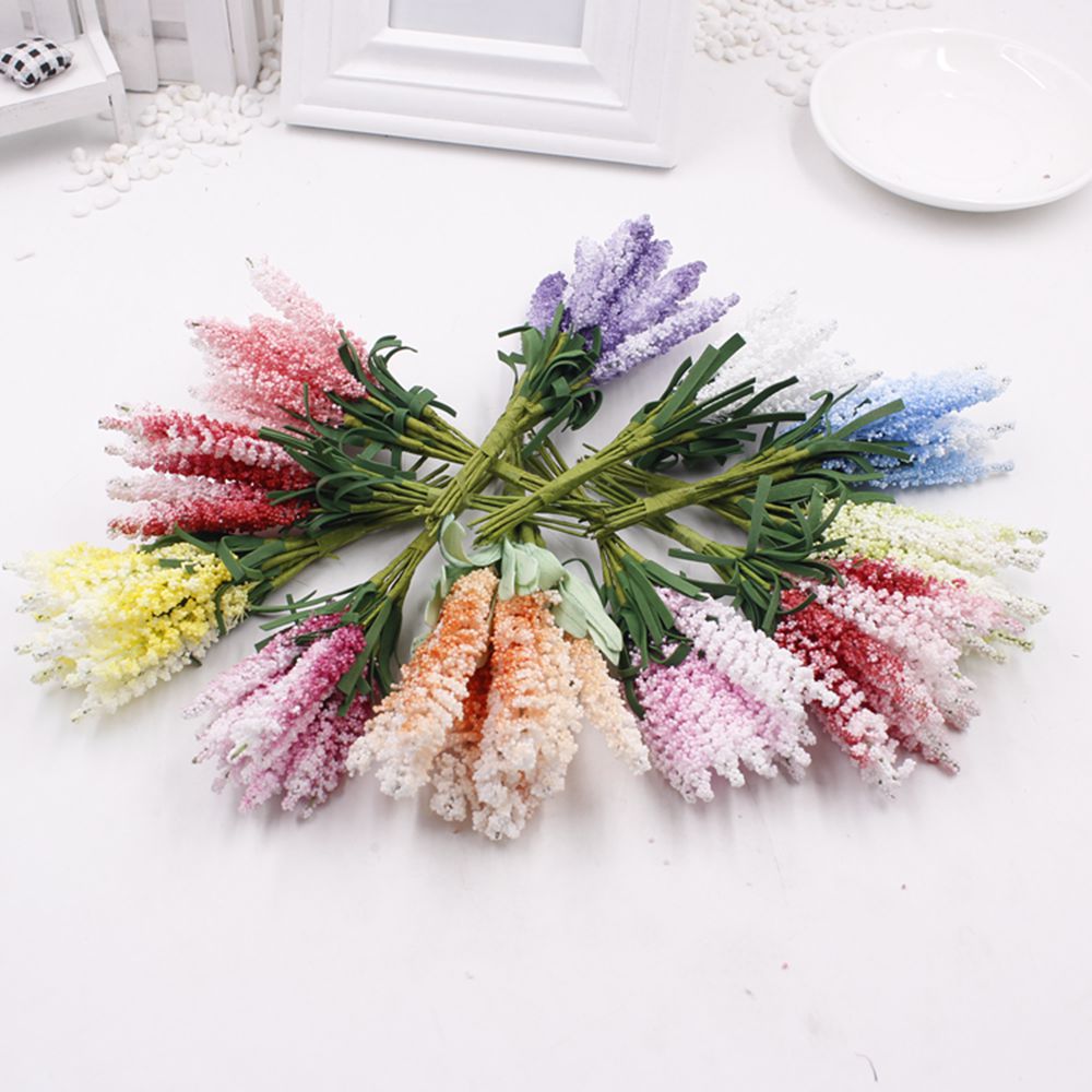 Couronnes de fleurs artificielles lavande PE, 10 pièces/lot, fleurs de poignet de mariée étoilée, décoration de maison pour mariage, nouvelle col
