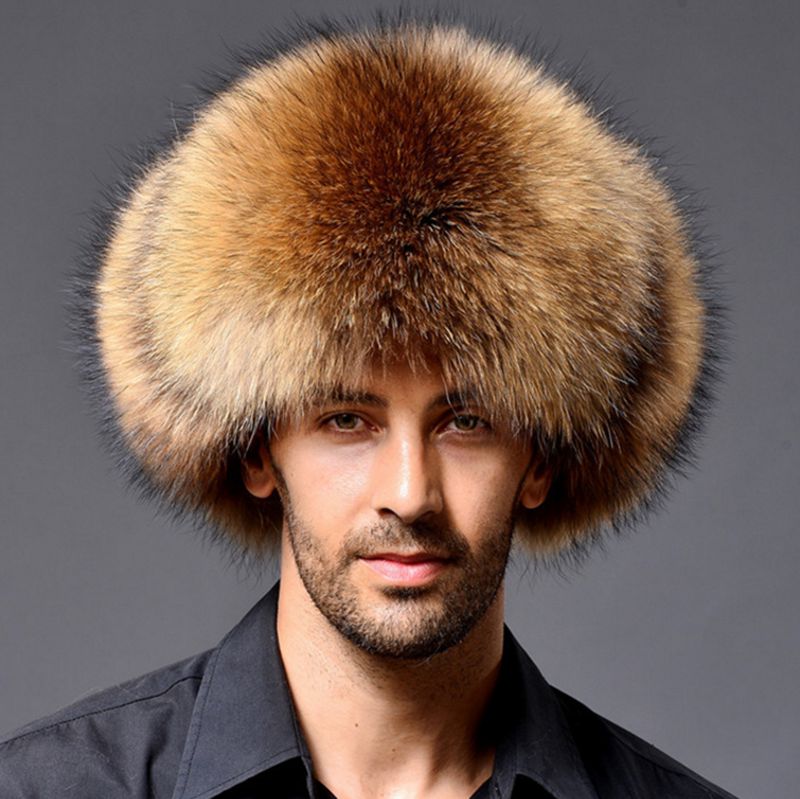 Men Hat 2020 Men's Winter Warm Fur Faux Ski Cap Russian Cossack Trapper Hats /BY
