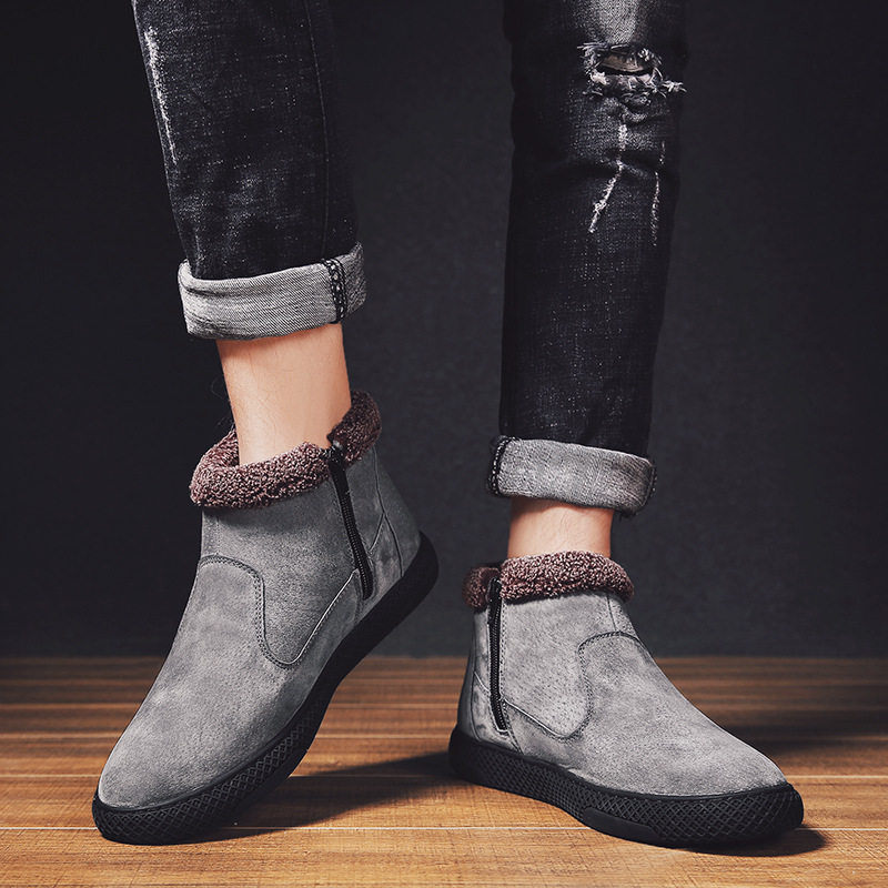 

30 Degrees Below Zero Snow Boots Men Winter Shoes Warm Shoes Men Ankle Boots Fashion Male Footwear Man Casual KA1823, Black