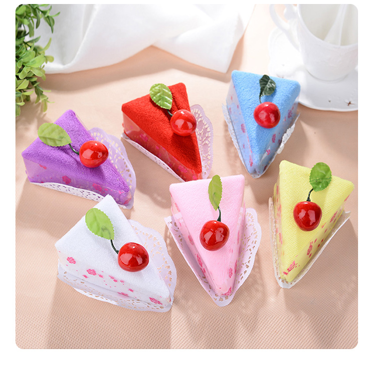 

Lovely Cake Shape Towel Cotton Microfiber Baby Face Shower Valentine's Day Wedding Birthday Gift  DHL SHIP HH9-2079, As pic