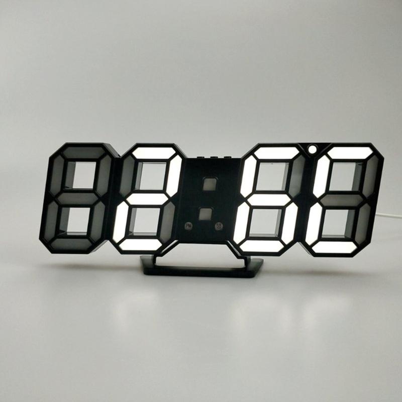 

3D Digital Alarm Clock Wall LED Number Time Clock Led Electronic with Snooze Function practical
