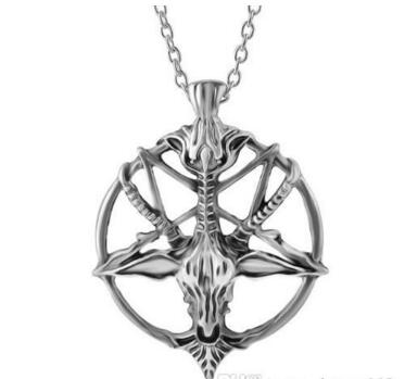 

European and American jewelry retro skeleton head Panshen sheep head Necklace round lady's autumn and winter sweater chain 24pcs/lot W973