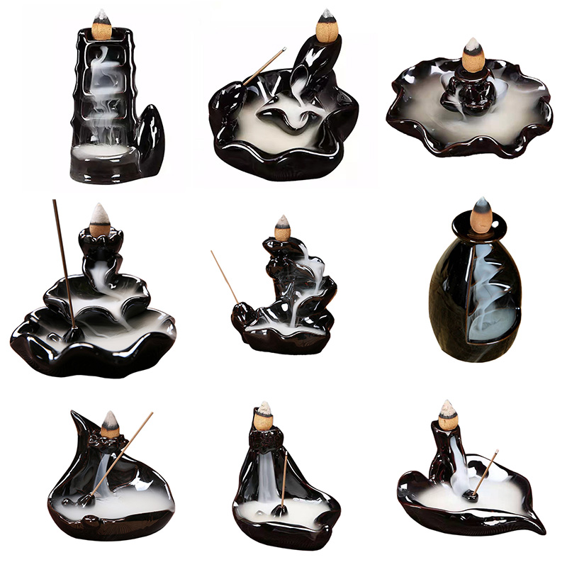 

Ywbeyond Ceramic Fragrance Waterfall Porcelain Incense Burner Holder Censer Aromatherapy Smoke Backflow Stick Incense Censer10pcs Wholesale