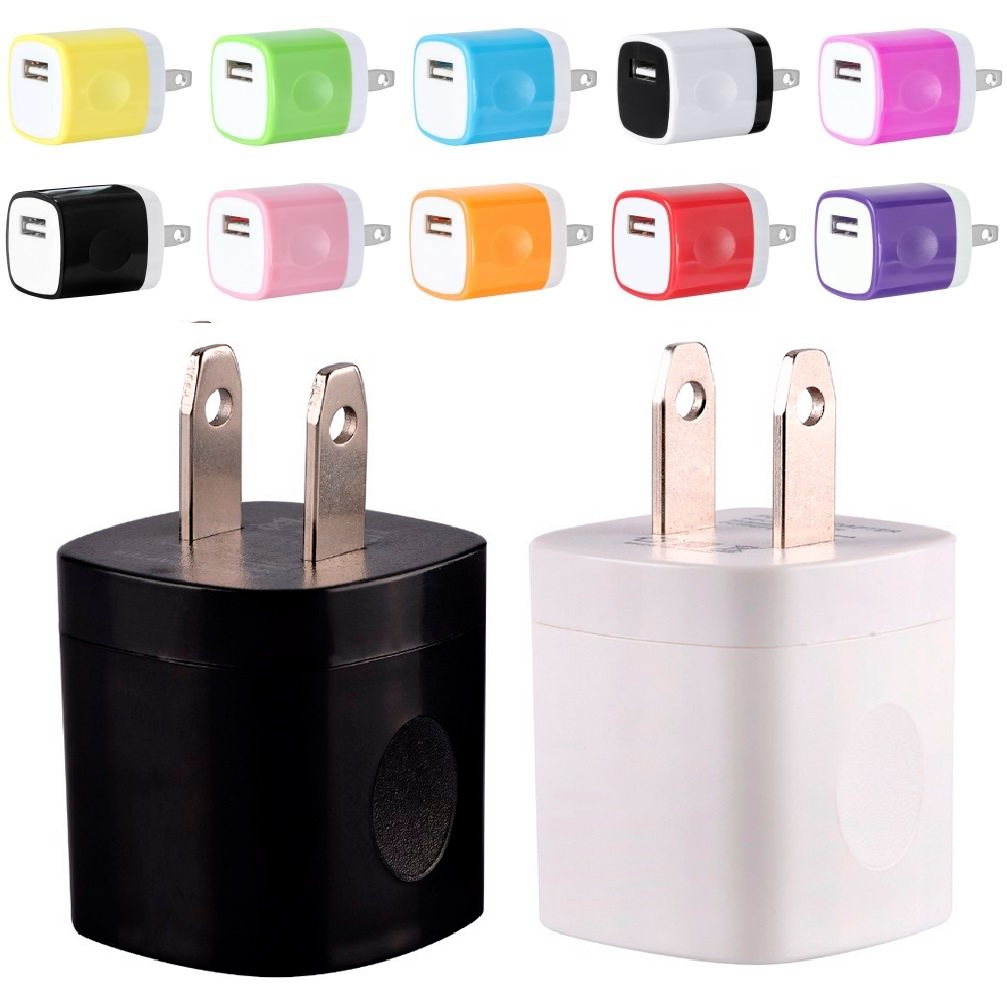 

NOKOKO 12 Colors 5V 1A US USB AC Wall Charger Home Travel Charger Adapter Mini USB charger For Samsung Iphone 7 8 x Smartphones mp3 pc