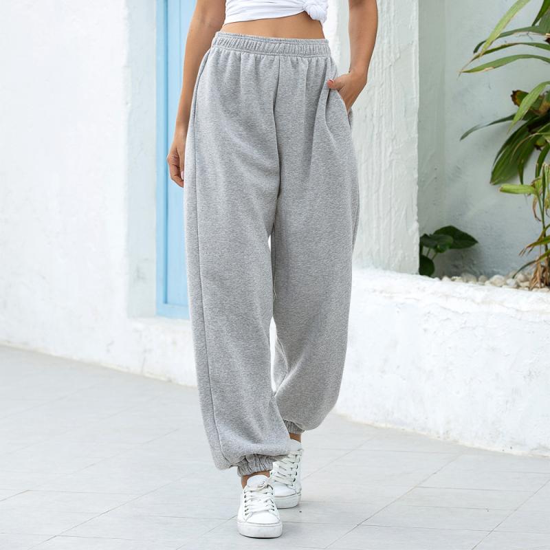 Pantalon crayon Baggy pour femmes, grande taille, jambes larges, pantalon de survêtement surdimensionné, jogging, Streetwear, taille haute, décon