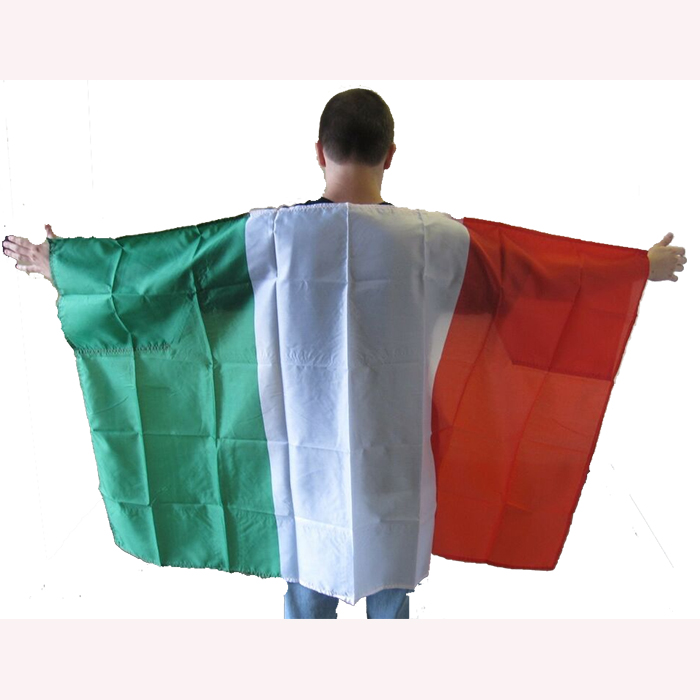 

Italian Flag Cape 0.9x1.5m Polyester Printed New Italy Country National Body Flag Banner 3x5 for Indoor Outdoor Use