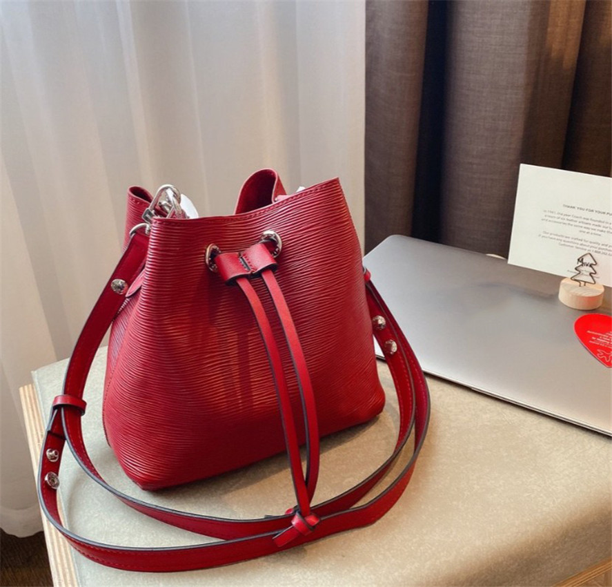 

women's Fashion Bucket Bag High Quality Shoulder Bag Crossbody Bags Lady Handbags more colors, Red