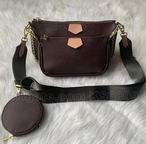 

Fashion Women Vintage Leather Shoulder Bags Luxury Handbags Purses 3pcs Sets Accessories Crossbody Bag 3 Colors Straps, Pink strap