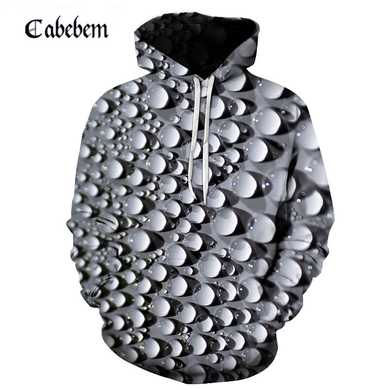 

3D drop design hoodies HD digital print hoodie Men casual long sleeve pocket sweatshirts Unisex punk style loose coat, Blue