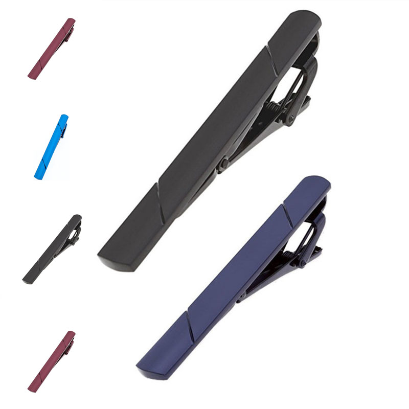 

Groove Stripe Tie Clips Business Suits Shirt Necktie Ties Bar Clasps Fashion Jewelry for Men Black Gold Will and Sandy, Silver