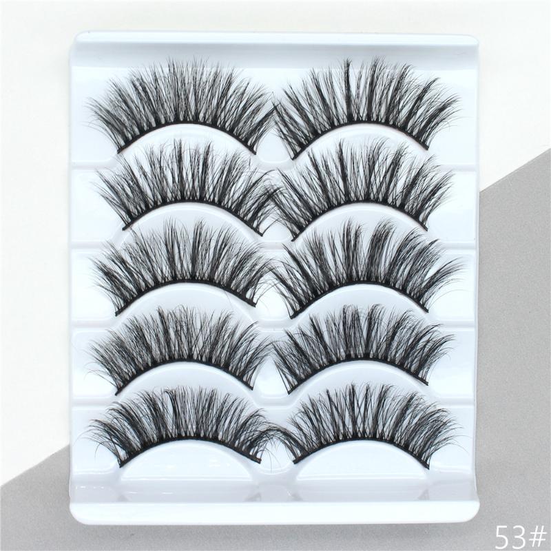 

5Pairs 3D Mink Hair False Eyelashes Extension Set Natural Thick Long Fake Eye Lashes Wispy Women Makeup Beuty Tools 0.05 3D53