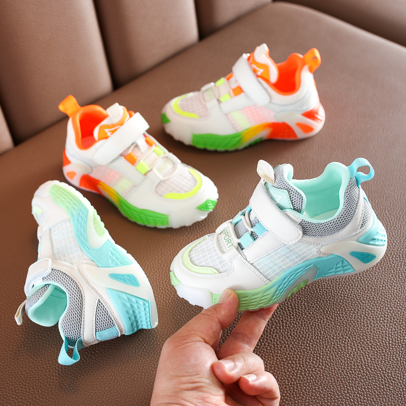 

Summer Children's Casual Mesh Shoes Children Students Breathable Sports Running Shoes Children's Boy Kids, Green