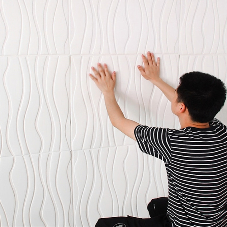 

60x60cm 3d three-dimensional wall sticker soft pack waterproof TV background wall soft pack water ripple sticker