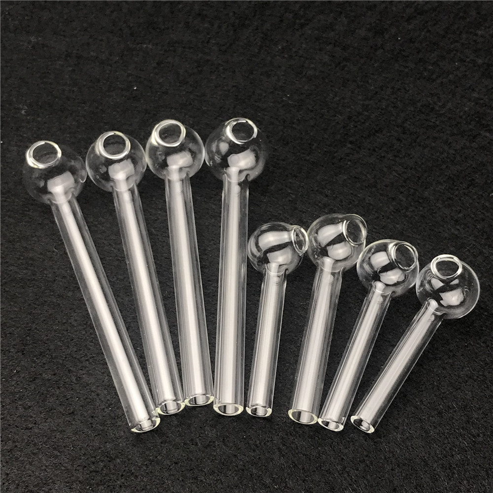 

6cm 10cm Pyrex Oil Burner Glass Pipes Clear Thick Mini Burners Bubbler for Smoking Water Bongs Straw Tube