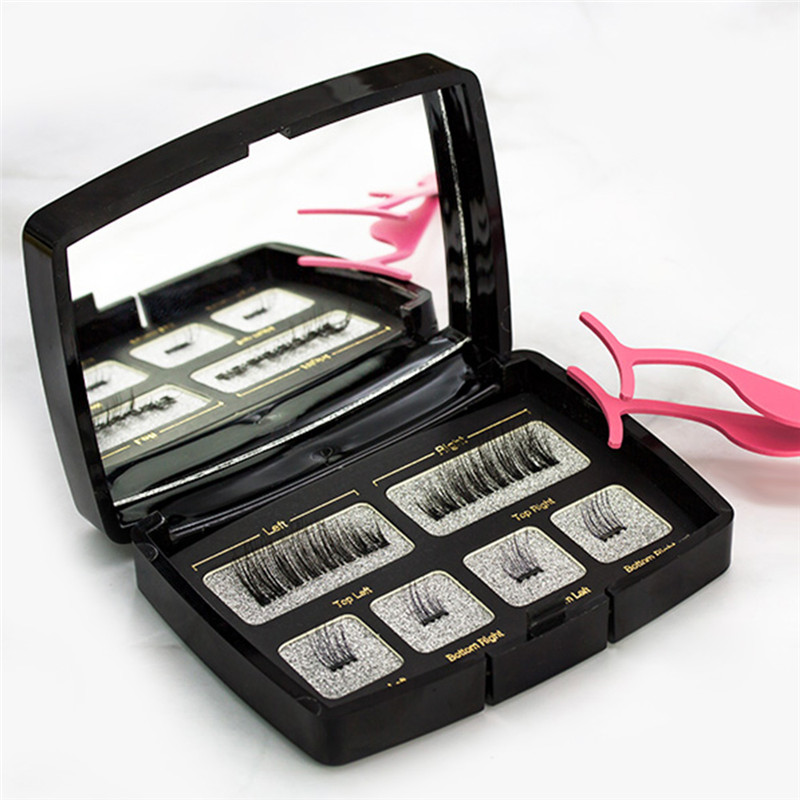 

Magnetic Eyelashes Invisible Magnetic Lashes Mink Eyelashes With Tweezers 3D Mink Lashes Thick Full Strip False Eyelashes