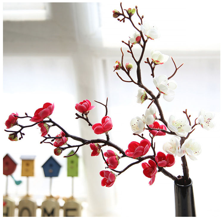 

Plum Cherry blossoms Artificial Silk flowers flores Sakura tree branches Home table living room Decor DIY Wedding Decoration