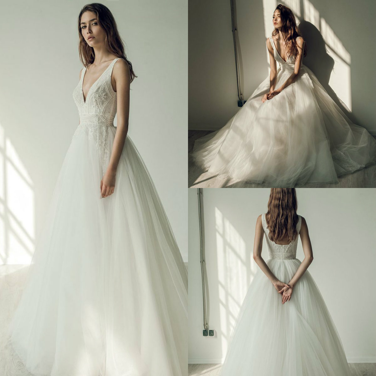 

2019 Bohemian Wedding Dresses A Line Lace Appliqued V Neck Beach Wedding Dress Custom Made Plus Size Boho Bridal Gowns, Custom made from color chart