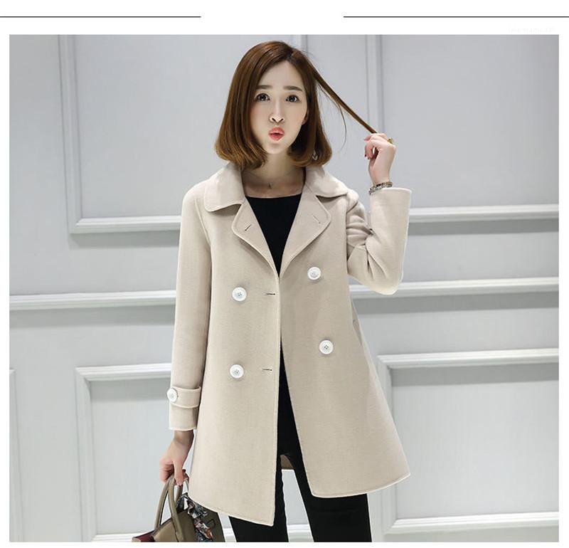 Double Breasted Lapel Neck Women Winter Coats Fashion Solid Color Ladies Casual Apparel Womens Designer Luxury Outerwear Jackets New