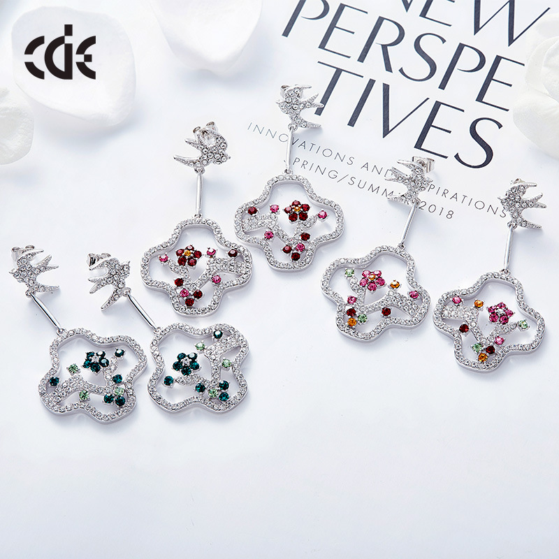 

Fashion-New Swarovski Crystal Earrings for Birds in Europe and America