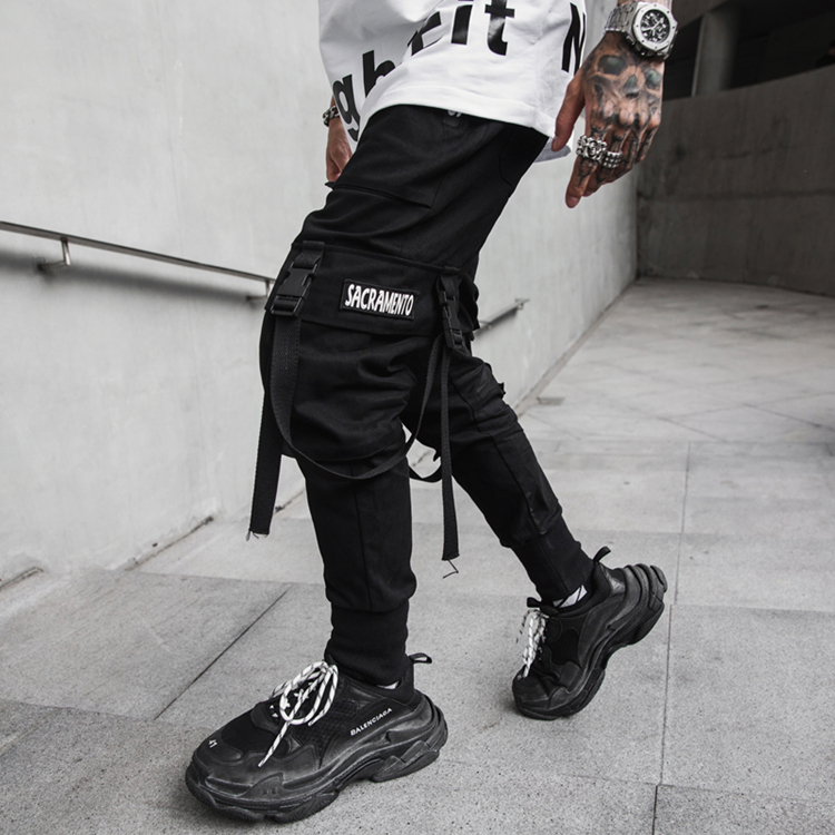 

Mens Fashion Casual Packet Letter Trousers High Quality Jogger Sweatpants New Arrive Sport Running Pants 2020 Hot Sale, Black