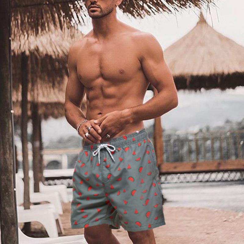 Leopard Print Animal Skin Mens Quick Dry Boxer Briefs Swimwear Shorts Trunks Swimsuit