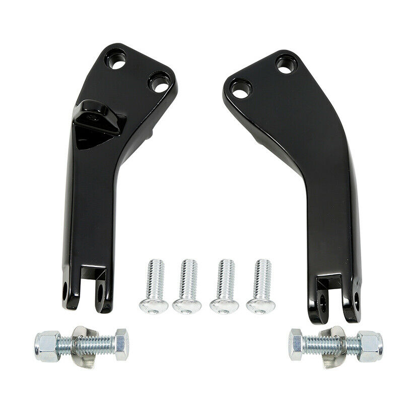 

Motorcycle Chrome/Black Passenger Foot Peg Mounting Brackets For Dyna Wide Glide Street Bob 2006-2017 07