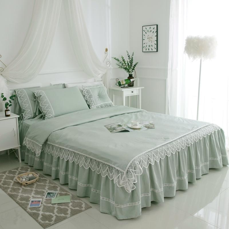 

Ruffle Lace Duver cover Bedskirt White Pink 100%Cotton Bedding Set J/7 PC King Queen  size Bed sheet set Pillow shams, Bedding set 4