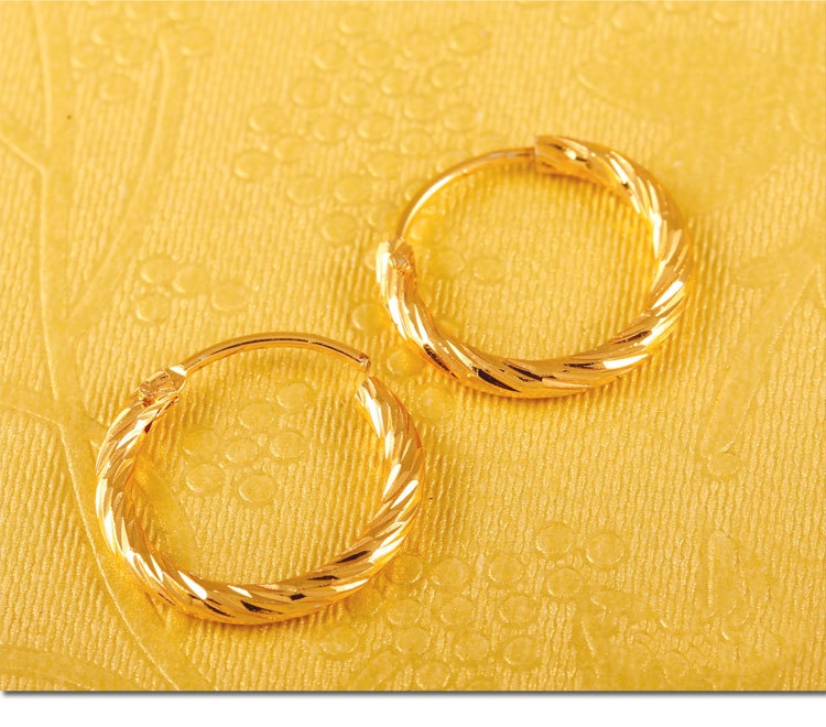 Fashion simple ladies earrings gold-plated jewelry earrings jewelry 24K gold earrings-image-505807716