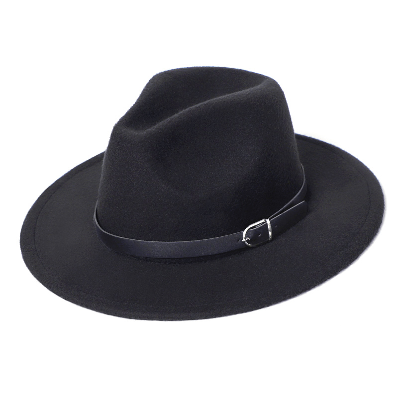 

Fedora Hat Men Women Imitation Woolen Winter Women Felt Hats Men Fashion Black Top Jazz Hat Fedoras Chapeau Sombrero Mujer, Multi