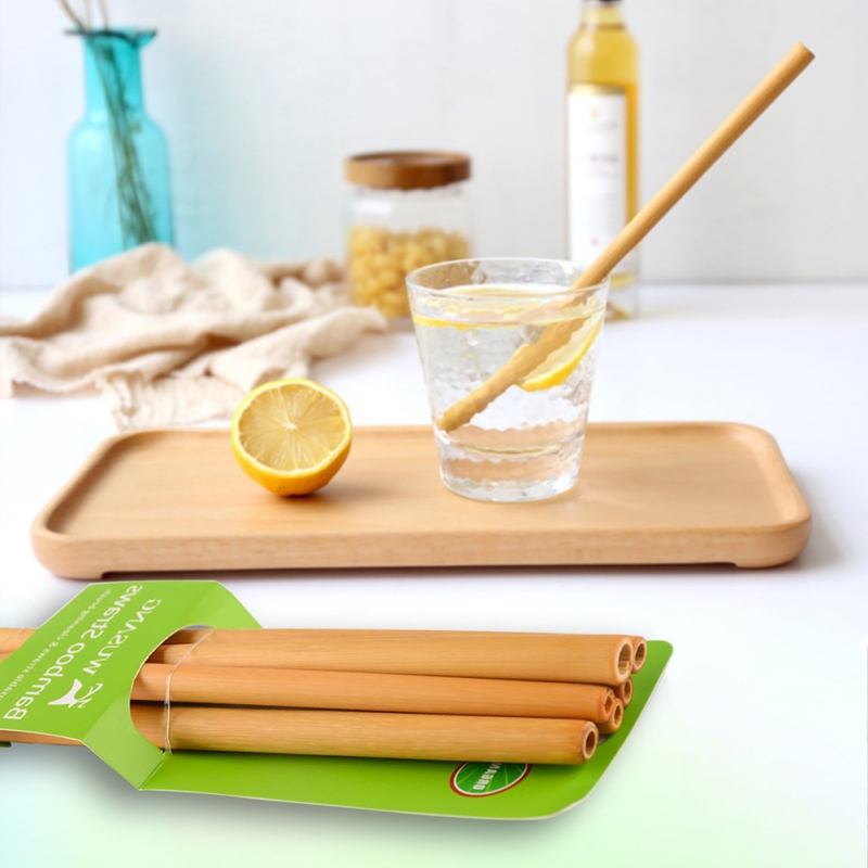 

New 1Pcs Kitchen Organic Bamboo drinking straw Party Birthday Wedding Biodegradable Wood Straws Tableware