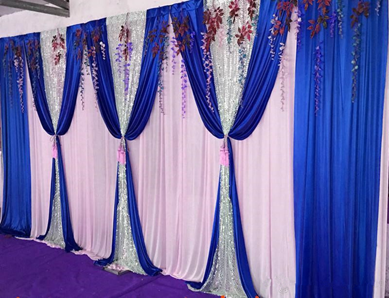 

3M*6M backdrop with sequins swags wedding backcloth With Swags party curtain Wedding Party Stage Celebration Background graduation stage