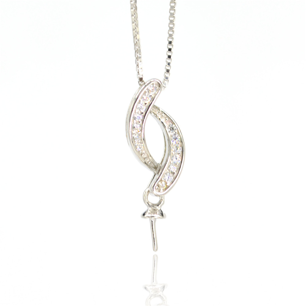 

wholesale S925 sterling silver pendant accessories wholesale sterling silver pearl pendant setting mount for jewelry diy