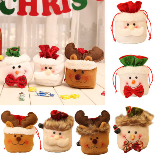 

Christmas Kids Gift Candy Bags Santa Claus Snowman Elk Storage Bag Xmas Decor Stockings Gift Holders