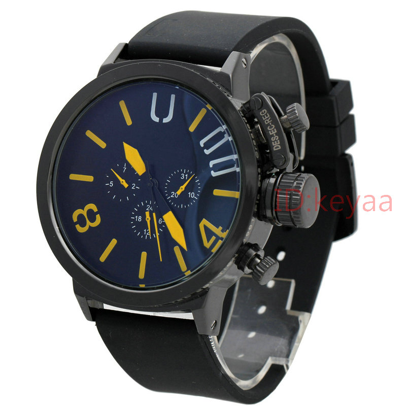 

Black Case designer Mens Boat watch Sports 50mm Big Silver watch Rubber Classic Automatic movement Mechanical U Watches wristwatch