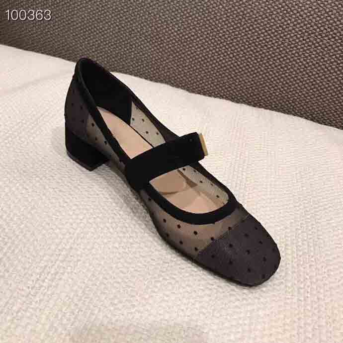 

Classic Women's Ballet High Heel Shoes Mesh Dress Ballerinas Leather middle heel Spring and summer Loafers size 35 to 41 Fashionable goodquality, Colour4