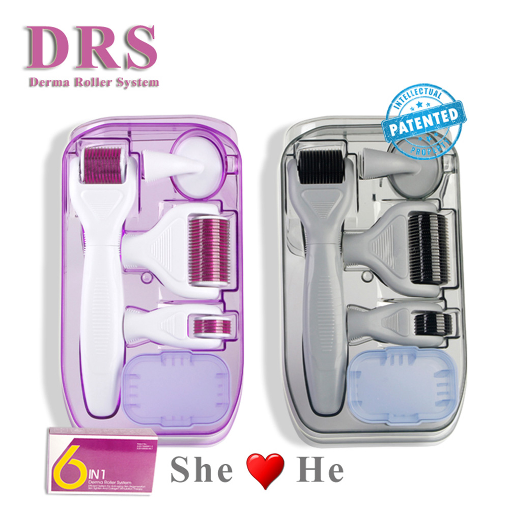

New Portable DRS 6 in 1 Microneedle Derma Roller Anti Ageing Skin Care Rejuvenation Anti Acne Wrinkle Removal CE