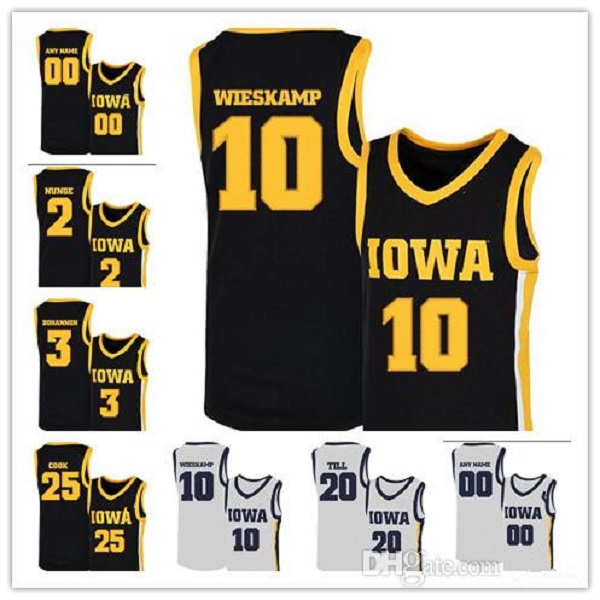 

2020 NCAA Iowa Hawkeyes Jerseys 10 Joe Wieskamp 25 Tyler Cook 55 Luka Garza 5 CJ Fredrick 15 Kriener 30 Lester Basketball Jerseys Custom, Colour 2