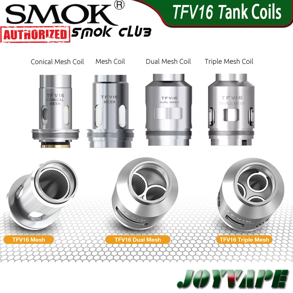 

Authentic SMOK TFV16 Coils TFV16 Mesh Coil Dual / Triple & Conical Mesh Coils Replacement Core Heads for TFV16 Tank & Mag P3 Kit